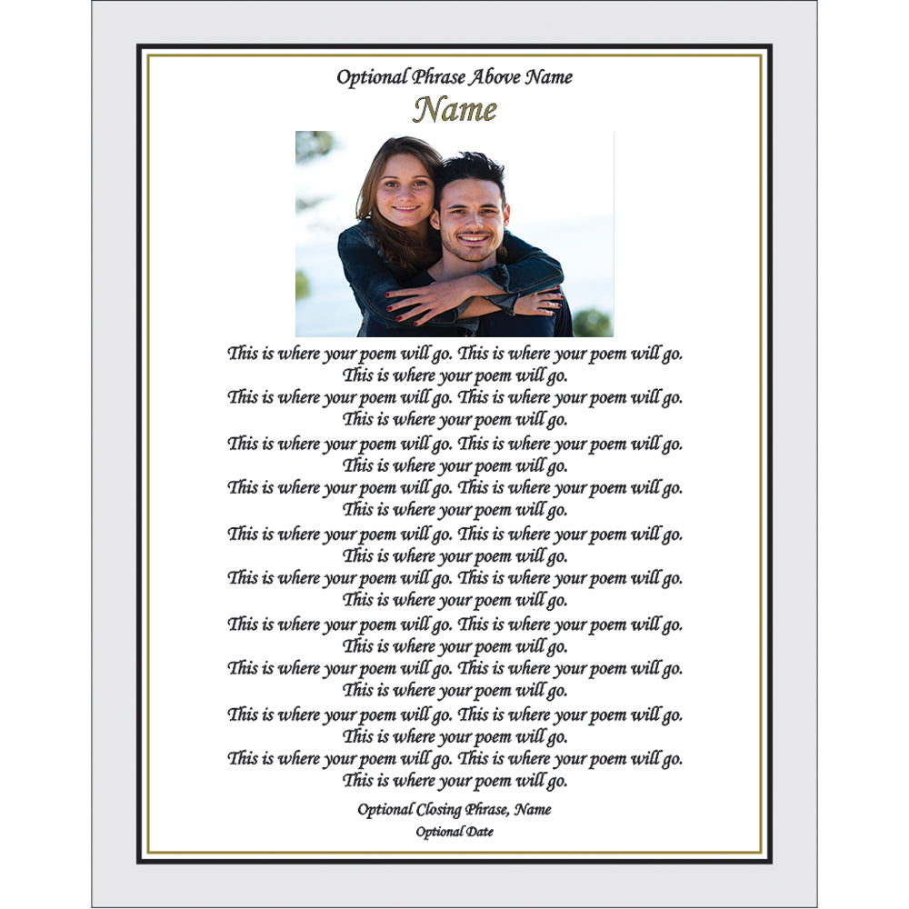 Classic Design for Your Poem or Message, 8x10 Print Unframed