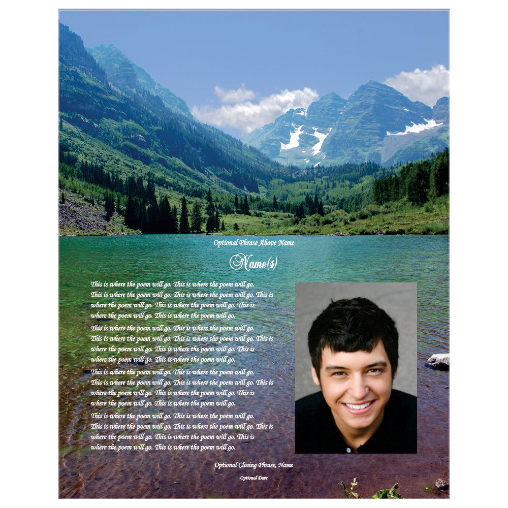 Your Personalized Poetry in Mountain Design, Unframed 8x10 Inch Print