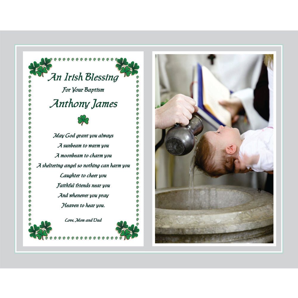 Irish Blessing Baptism or Christening Gift for Boy or Girl, 8x10 Inch Personalized Print
