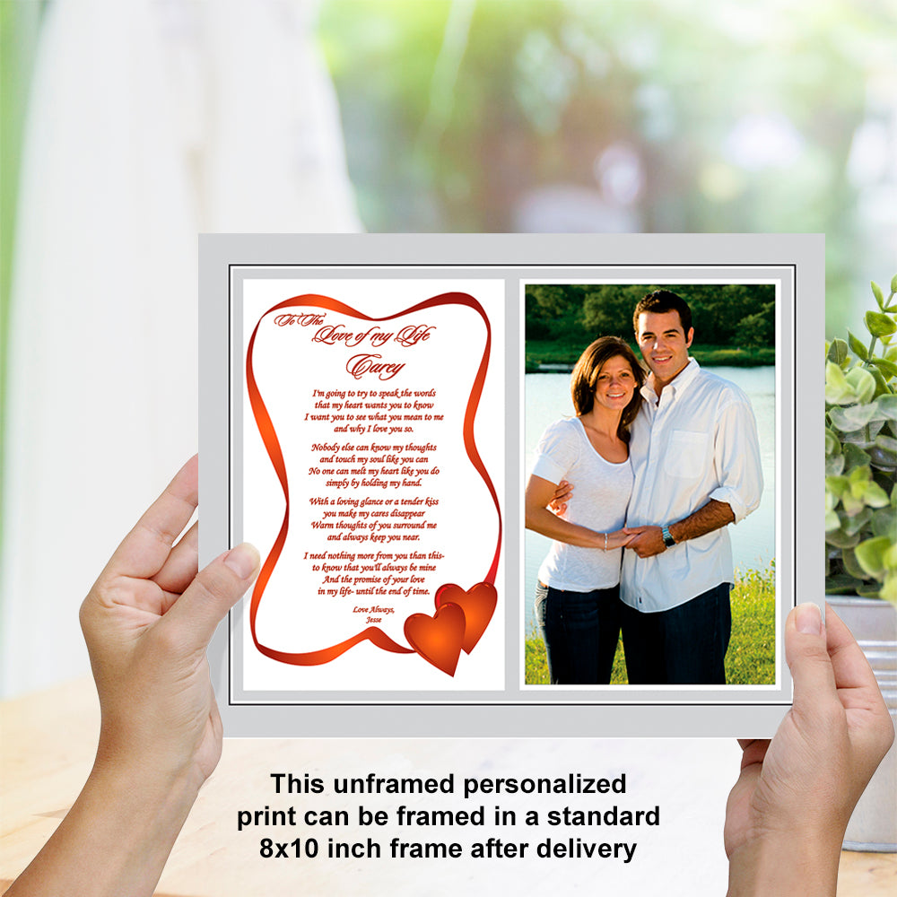 Personalized Short Love Poem for Him or Her, Birthday, Christmas or Anniversary Gift