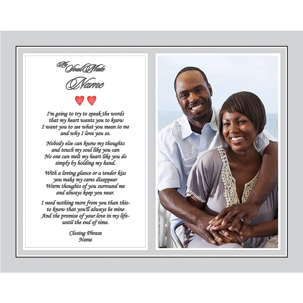 Soulmate Romantic Gift Personalized for Wife, Husband, Girlfriend or Boyfriend
