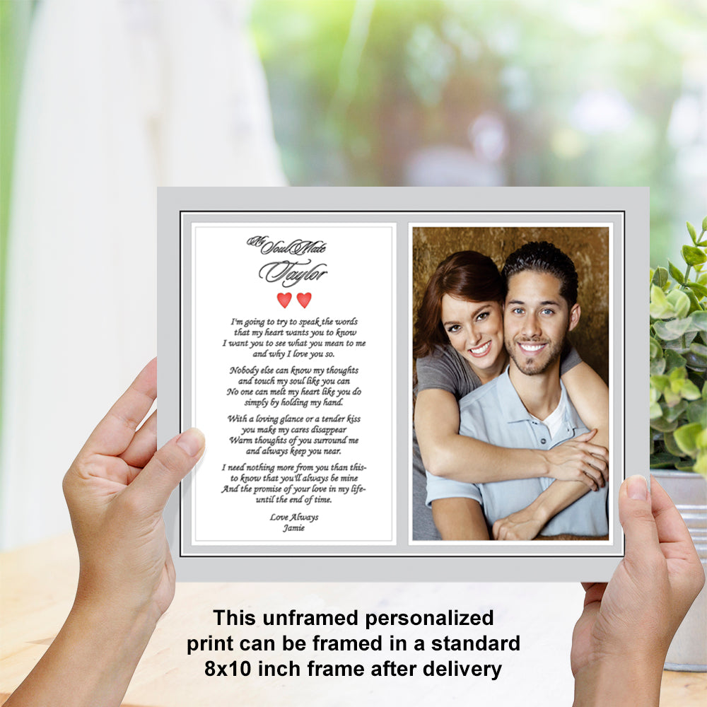 Soulmate Romantic Gift Personalized for Wife, Husband, Girlfriend or Boyfriend