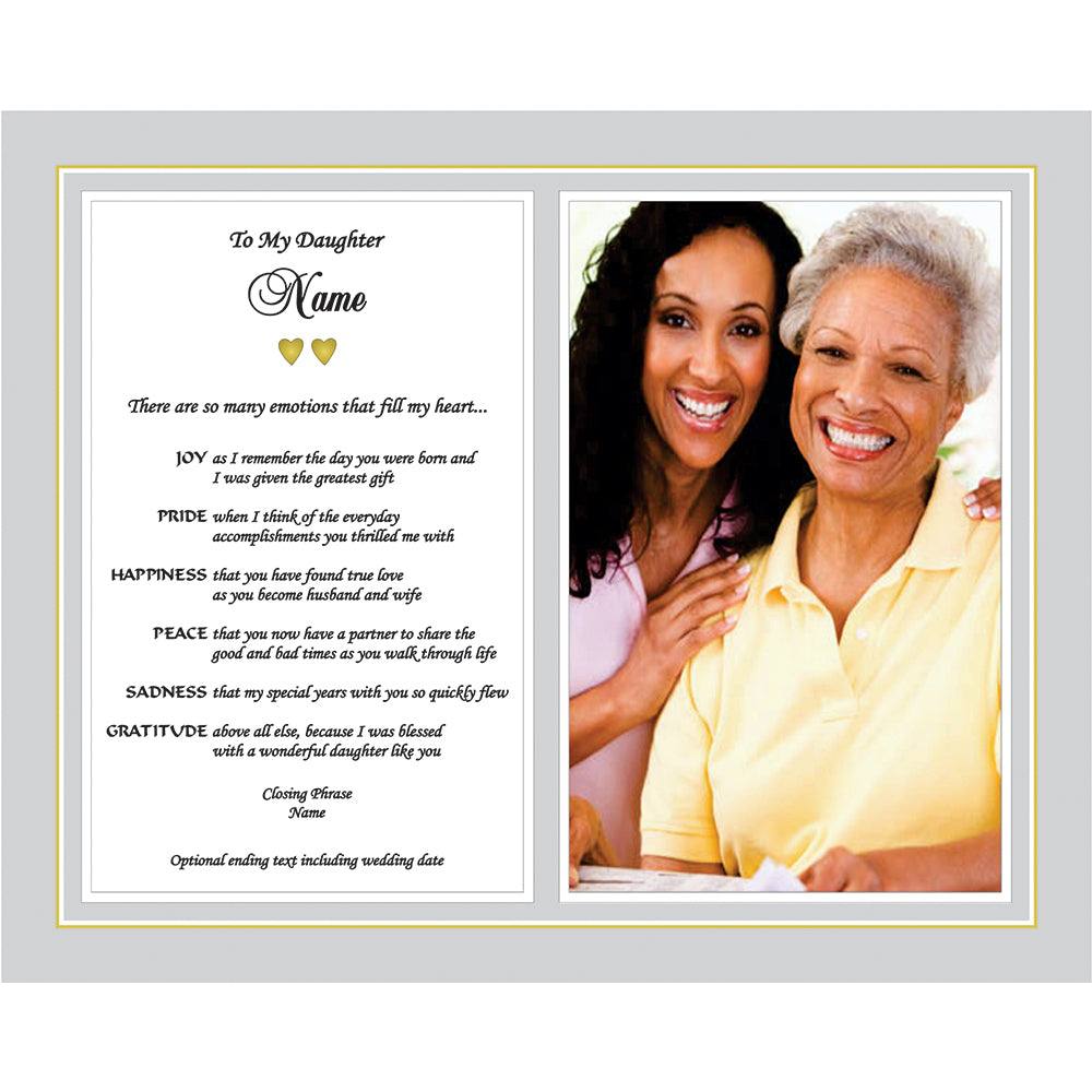 Daughter Wedding Gift - Personalized 8x10 Print from Mom and/or Dad