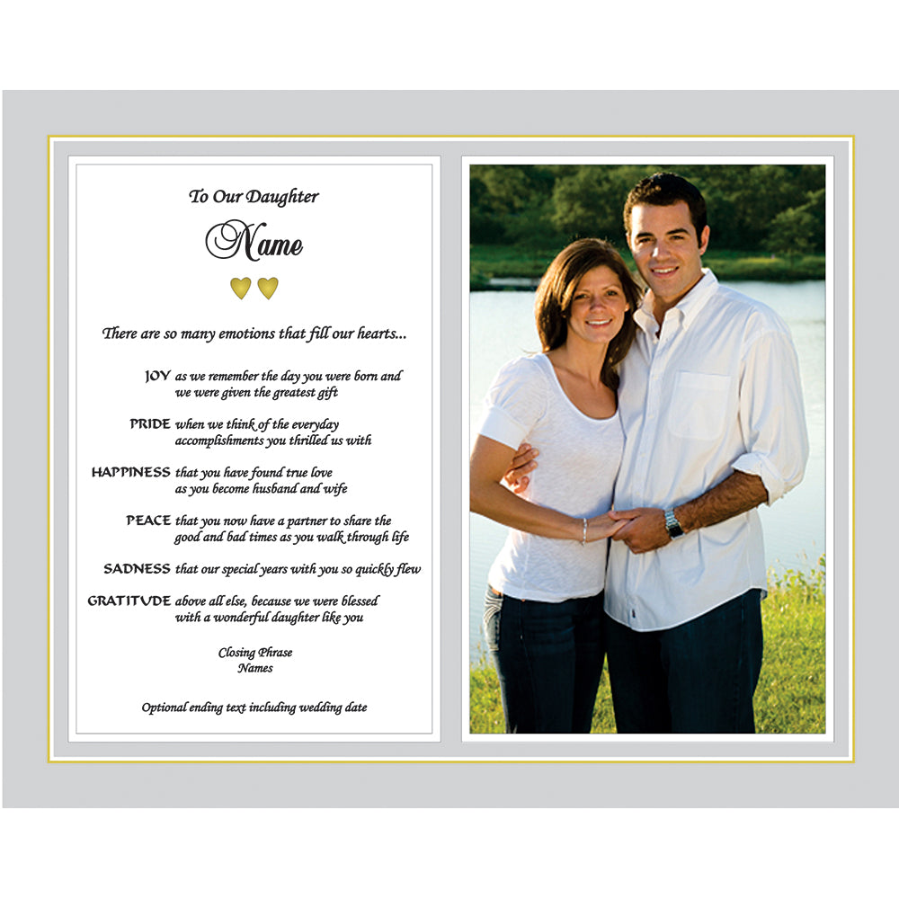 Daughter Wedding Gift - Personalized 8x10 Print from Mom and/or Dad