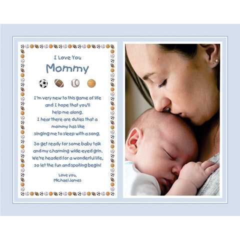 Gift for New Mom - Sports Themed Design with Personalized Poem from Baby