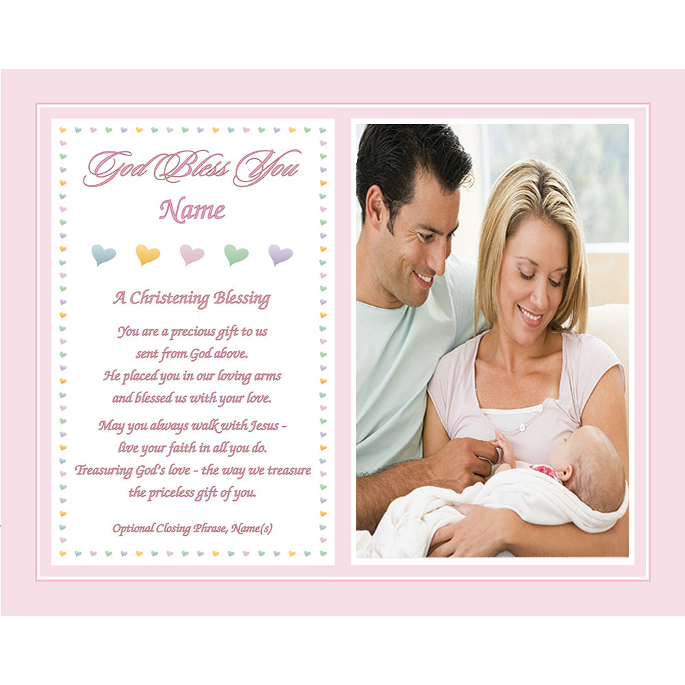 Personalized Baptism or Christening Gift for Baby Girl, Sweet Blessing 8x10 Inch Print