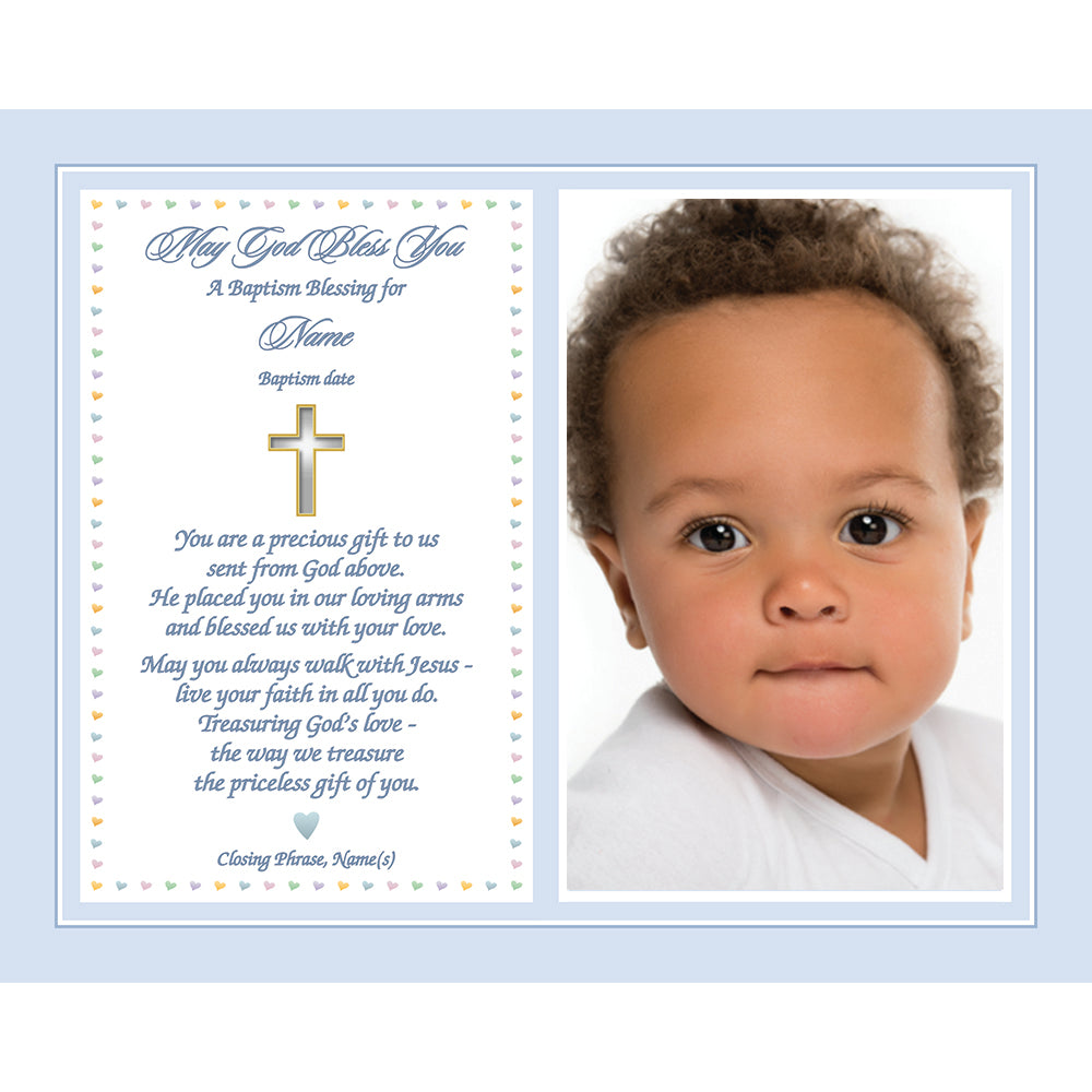 Baby Boy Baptism or Christening Gift, Personalized Sweet Blessing 8x10 Inch Print