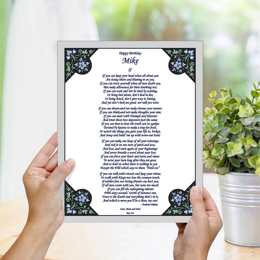 IF - Poem by Rudyard Kipling, 8x10 Inch Print