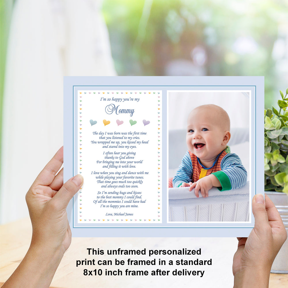 Baby Boy for Mommy from Son 8x10 Inch Custom Print for Birthday or Christmas Personalized Gift