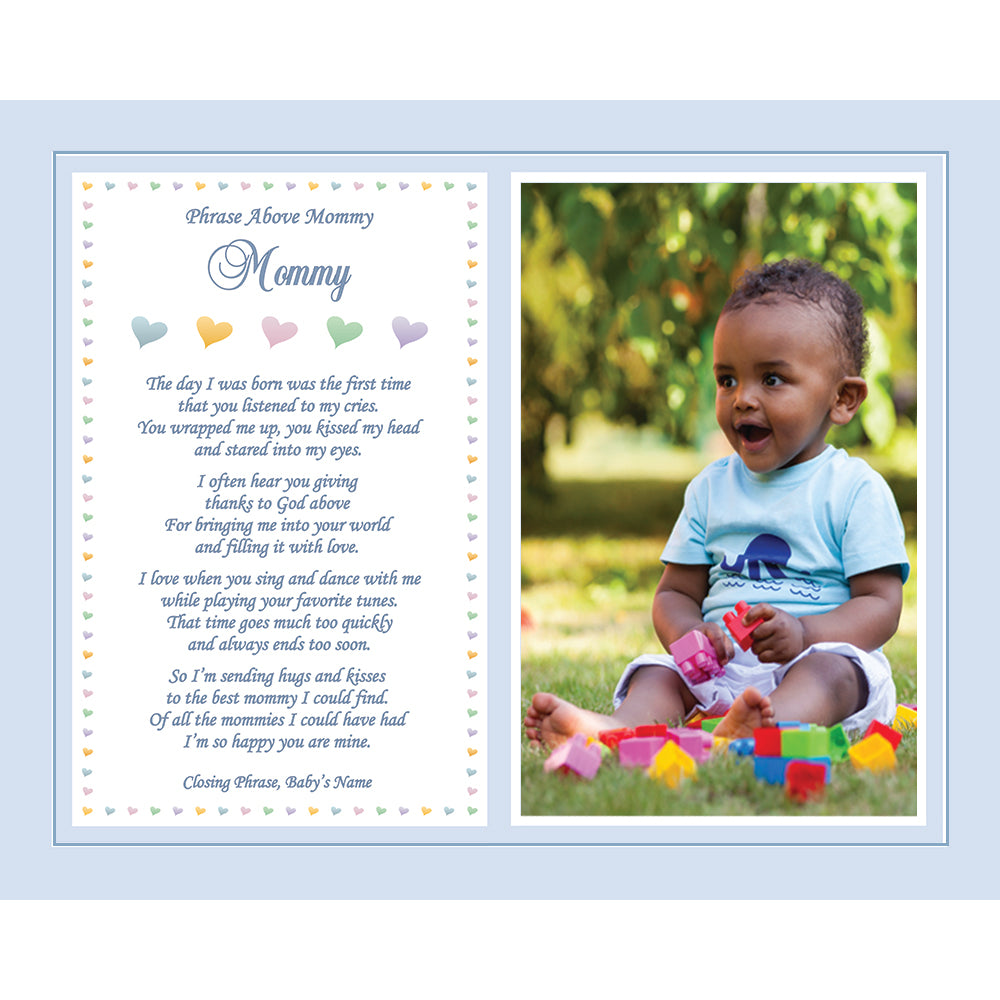 Baby Boy for Mommy from Son 8x10 Inch Custom Print for Birthday or Christmas Personalized Gift
