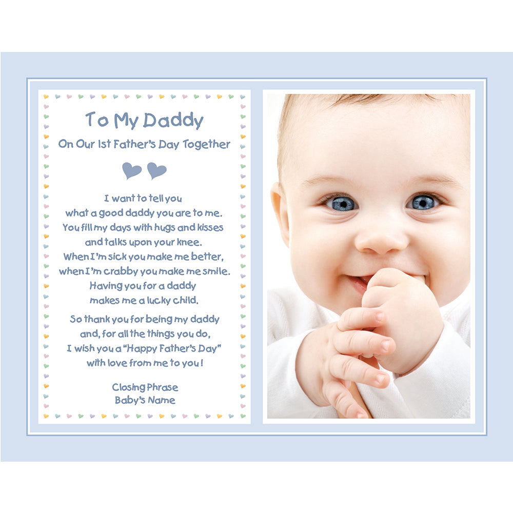 1st Father's Day Together Poem from Son to Daddy, New Dad Gift from Baby Boy, Upload a Photo