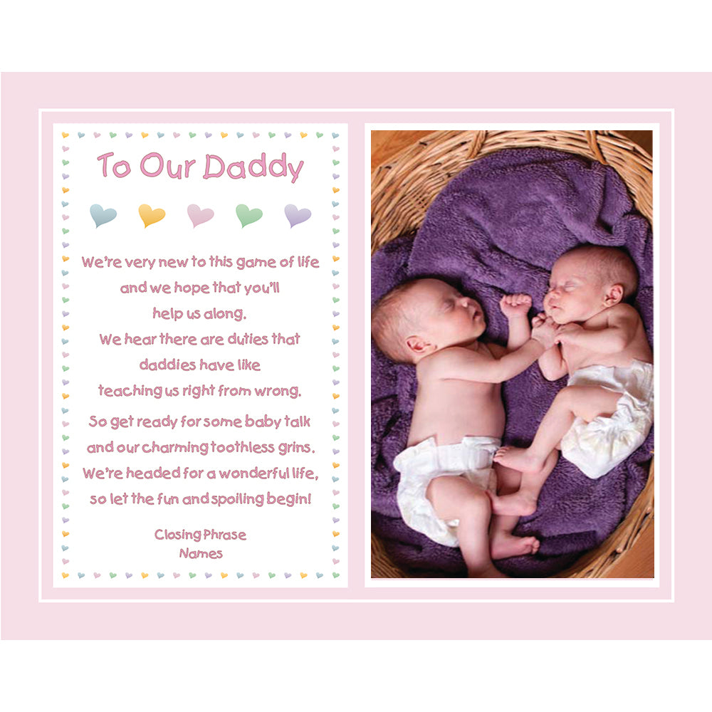 Baby Girl to Daddy Gift when She is Born, His Birthday or for Father's Day