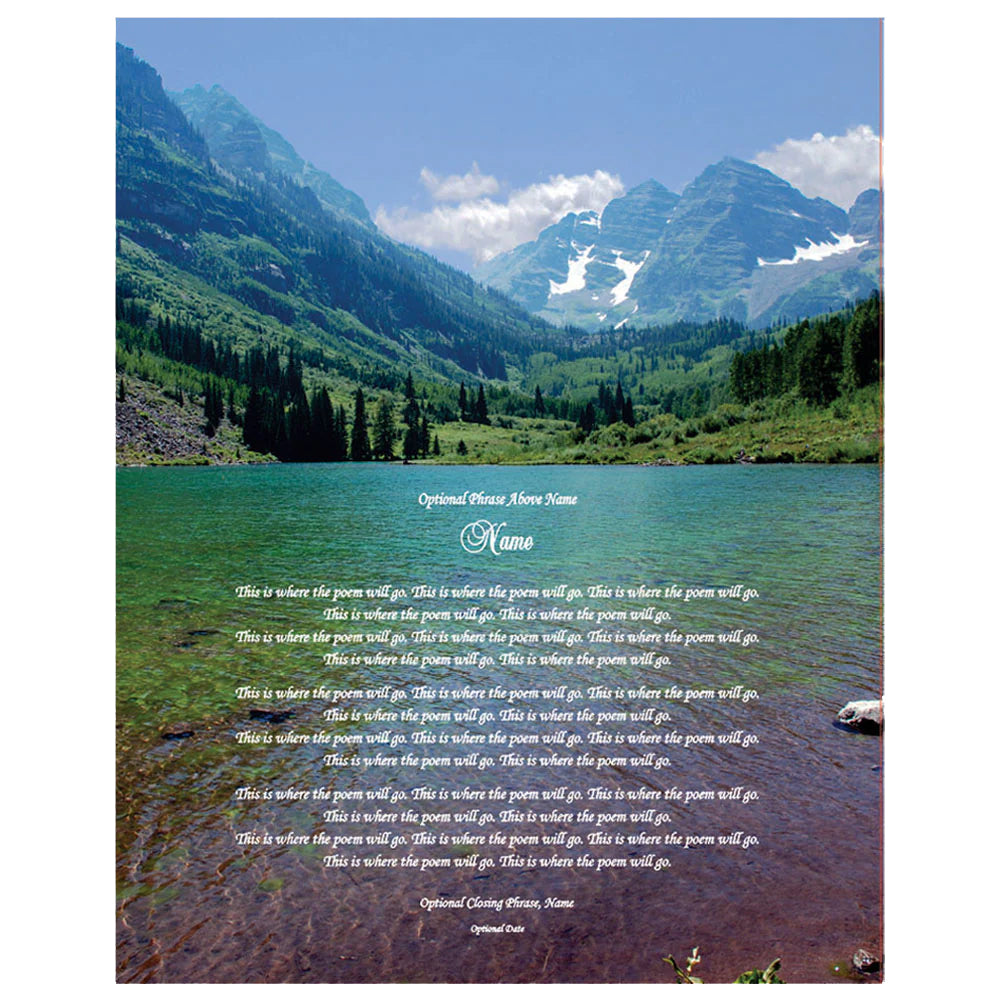 Your Personalized Poetry in Mountain Design, Unframed 8x10 Inch Print