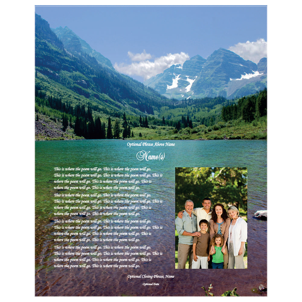 Your Personalized Poetry in Mountain Design, Unframed 8x10 Inch Print