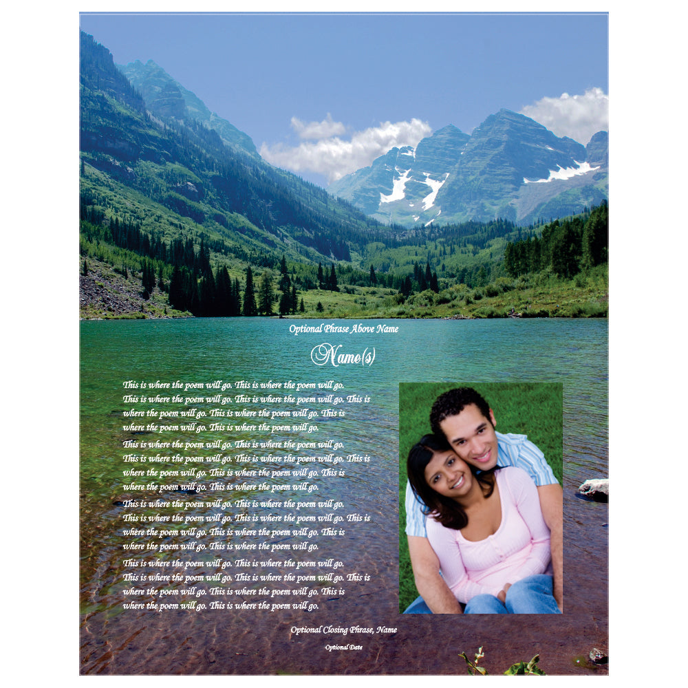 Your Personalized Poetry in Mountain Design, Unframed 8x10 Inch Print