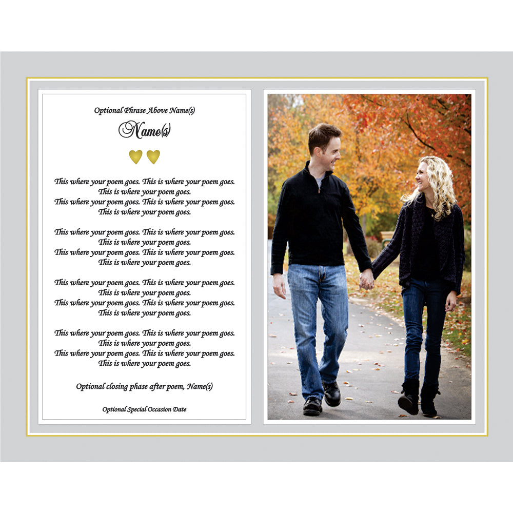 Your Poem as a Poetry Gift, 8x10 Inch Print Personalized with Names and Photo