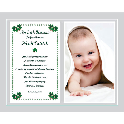 Irish Blessing Baptism or Christening Gift for Boy or Girl, 8x10 Inch Personalized Print