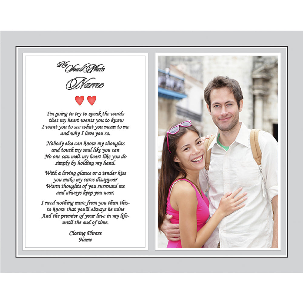 Soulmate Romantic Gift Personalized for Wife, Husband, Girlfriend or Boyfriend