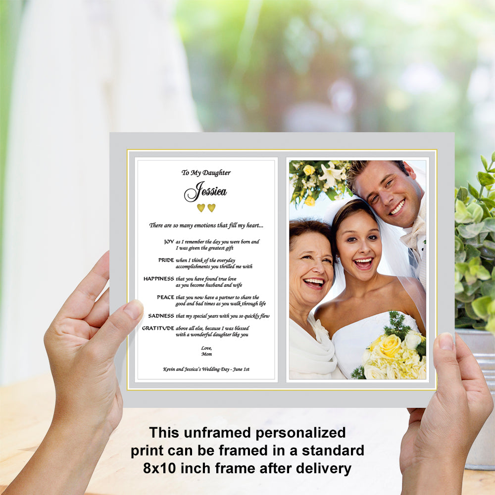 Daughter Wedding Gift - Personalized 8x10 Print from Mom and/or Dad
