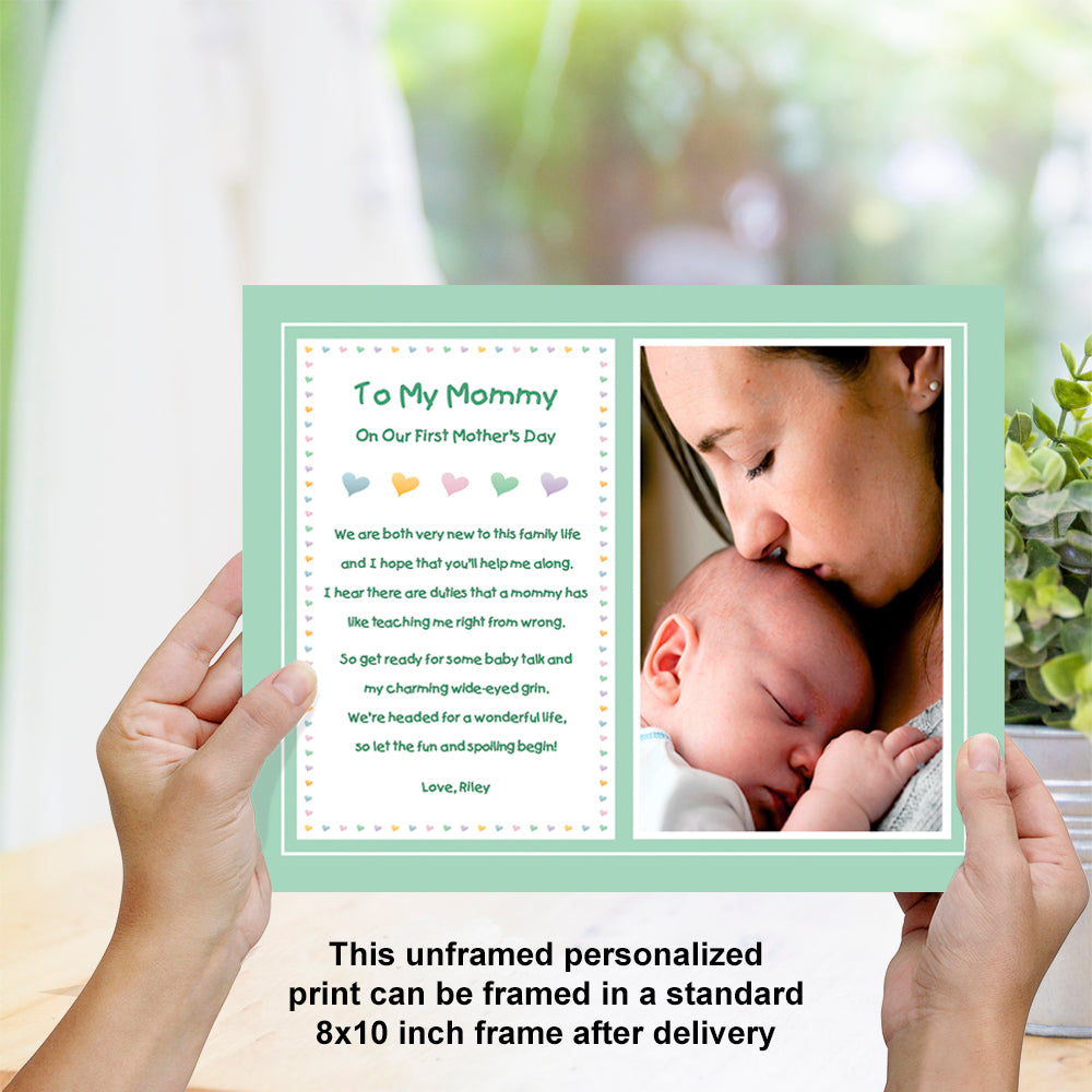 New Mom - To My Mommy On Our First Mother's Day, Touching Poem 8x10 Print