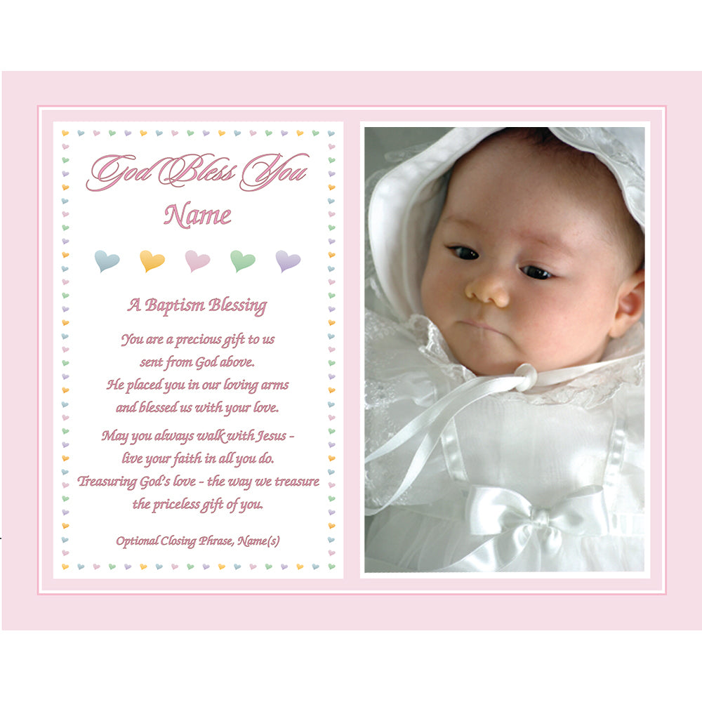 Personalized Baptism or Christening Gift for Baby Girl, Sweet Blessing 8x10 Inch Print