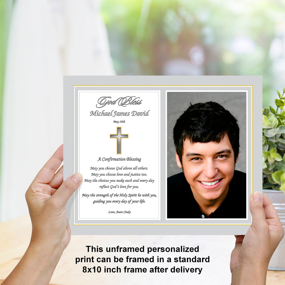 Confirmation Gift for Girls or Boys, 8x10 Personalized Print