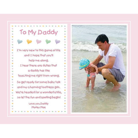 Baby Girl to Daddy Gift when She is Born, His Birthday or for Father's Day