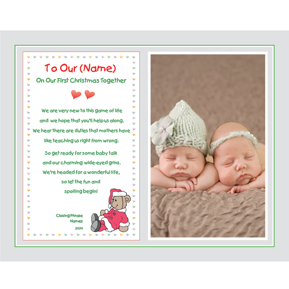 Poetry Gifts New Mom, To My Mommy On Our First Christmas Together, Personalized 8x10 Inch Print, Add Photo