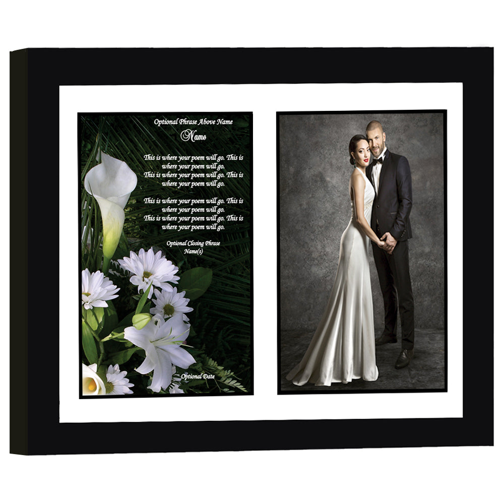 We Design Your Poem in this Beautiful Calla Lily Print in 8x10 Frame, Add Photo