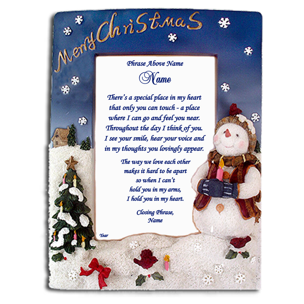 Christmas Love Poem in Snowman Frame