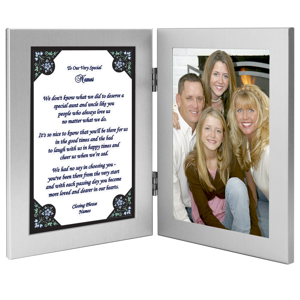 Personalized Aunt and Uncle Gift from Niece or Nephew, Add 4x6 Inch Photo